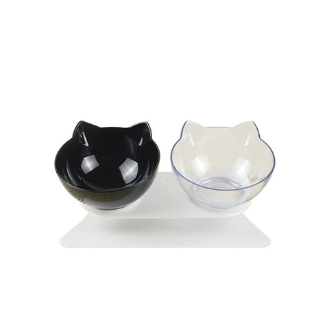 Image of Non-slip cat bowl double-layer with stand