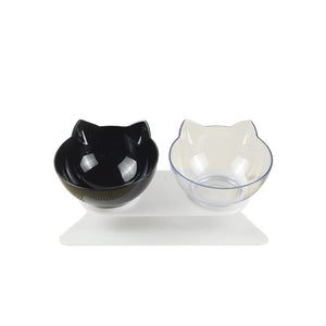 Non-slip cat bowl double-layer with stand