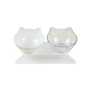 Non-slip cat bowl double-layer with stand